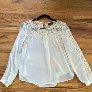 ASTR white sheer top with detailing